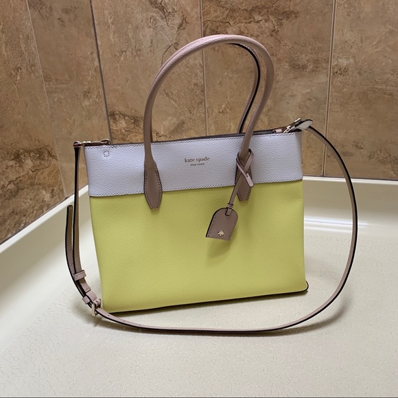 KATE SPADE ♠️ EVA medium satchel Crossbody Bag Butter Yellow